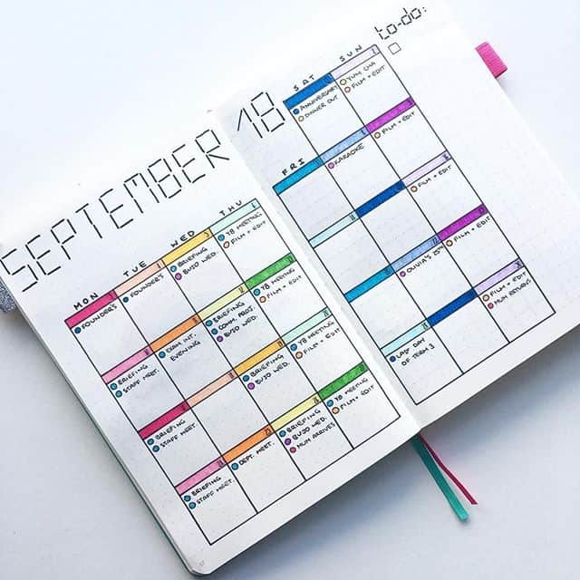 Rainbow Monthly Log Bullet Journal