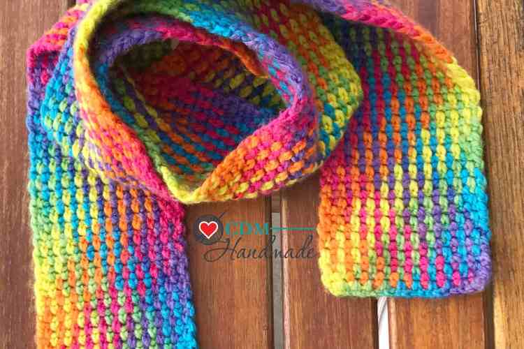 Rainbow Scarf Planned Pooling Crochet Pattern