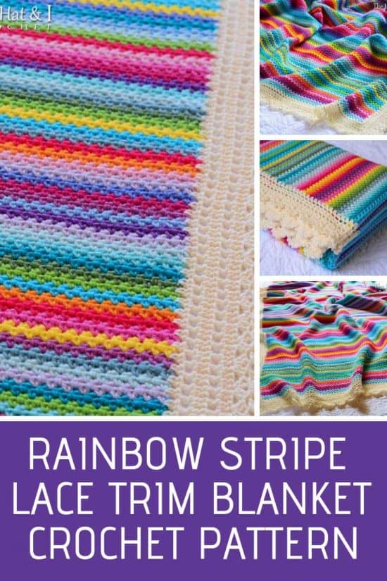 Crayon Box Striped Crochet Blanket Pattern