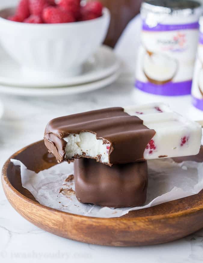 Raspberry Coconut Fro Yo Popsicles