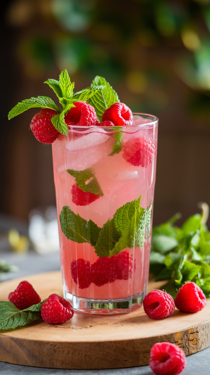 Fruity, refreshing, and bursting with vibrant flavor, the Raspberry Mojito is a fun twist on the classic cocktail. Perfect for summer gatherings, patio lounging, or just treating yourself to something deliciously fizzy. 🍋✨