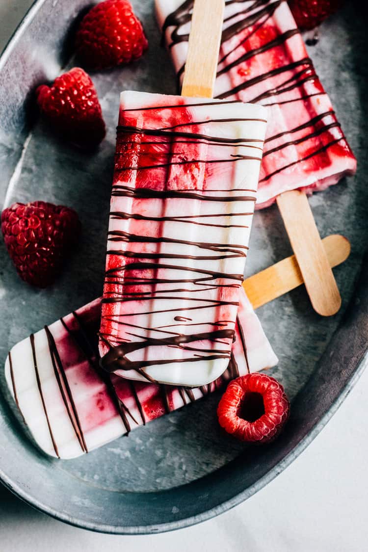 Raspberry and Cream Popsicles