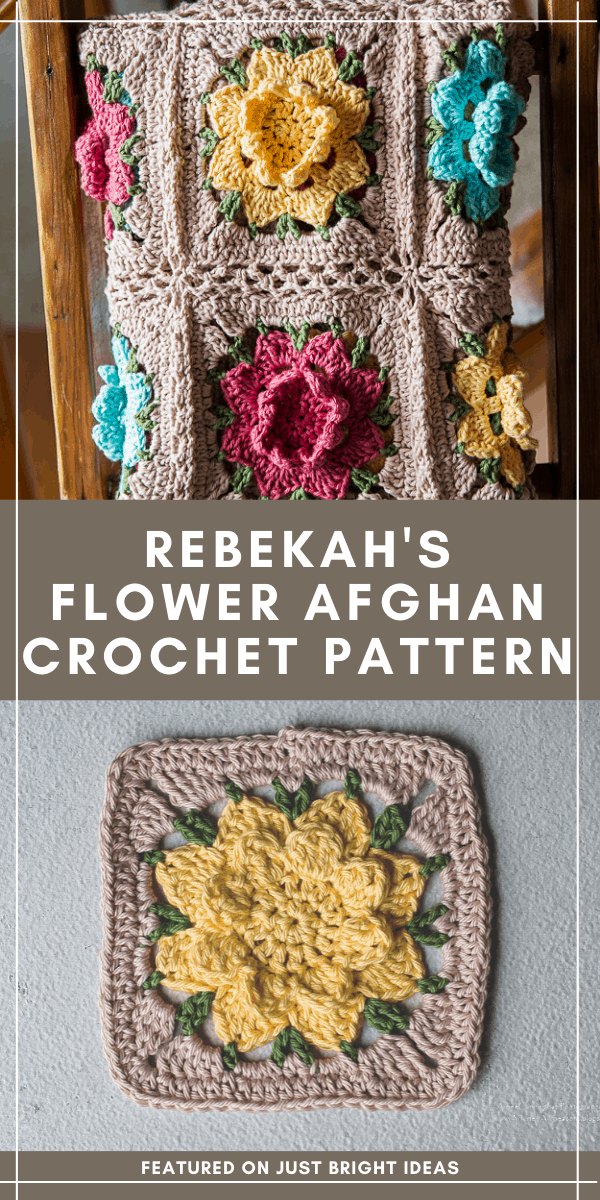 Rebekah's Flower Afghan is a free crochet pattern which is easy to follow and has gorgeous 3d floral motifs and a vintage vibe