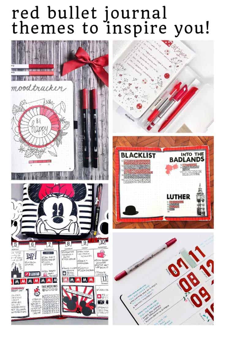 LOVING these red bullet journal themes - so many great ideas here!