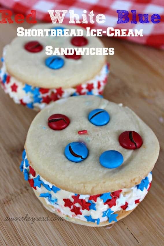 Red, white and blue ice cream sandwiches