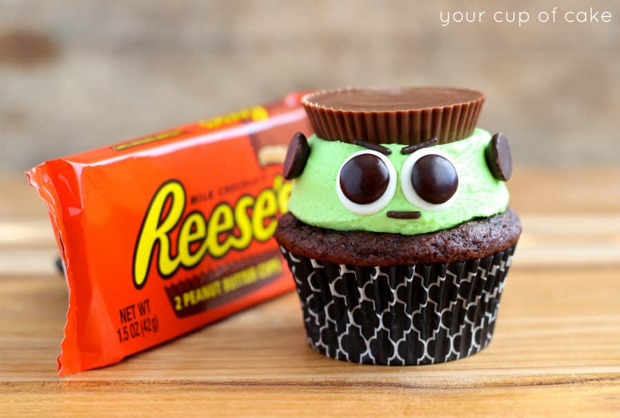 Reese’s Frankenstein Cupcakes