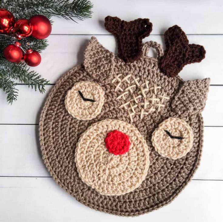 Image for Crochet Reindeer Pattern Hot Pad free crochet pattern