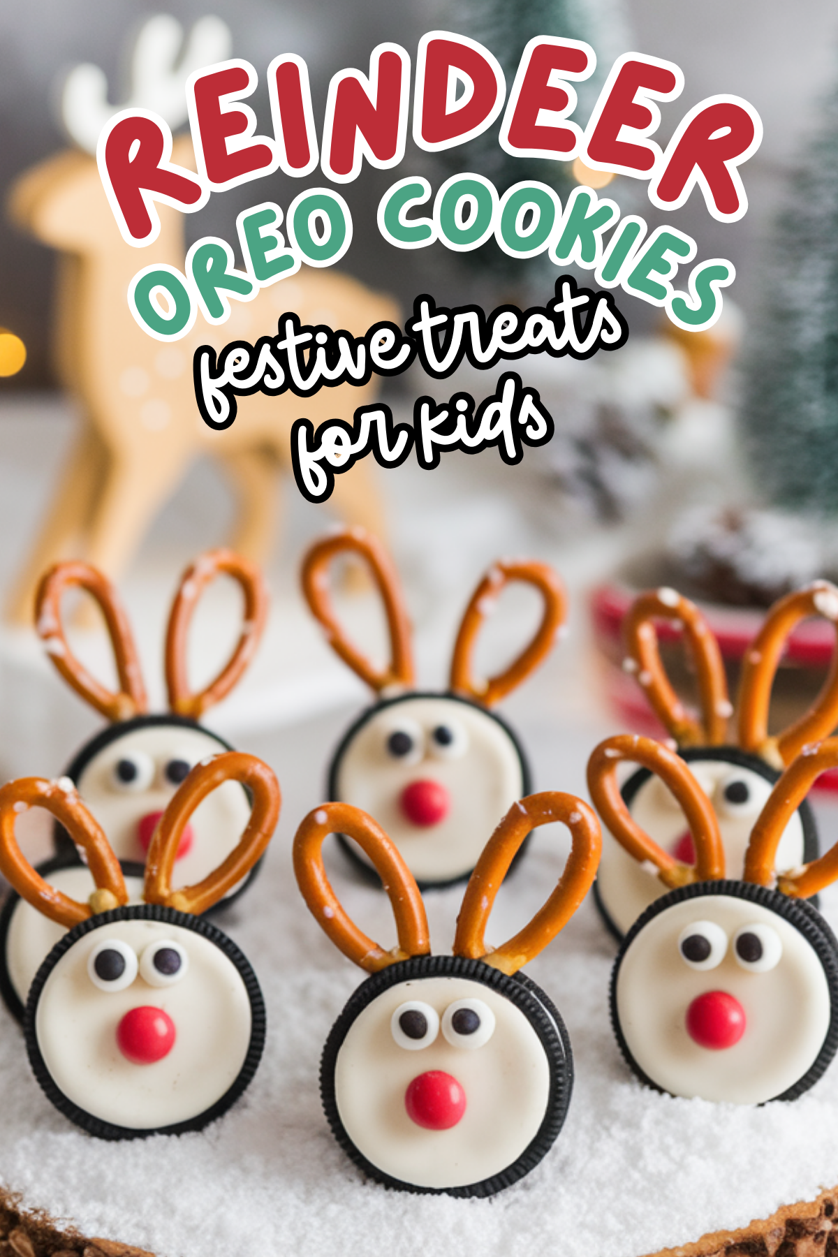 Add festive flair to your dessert table with Reindeer Oreo Cookies! These dipped Oreo cookies are as fun to make as they are to eat. 🦌❤️ #DippedOreoCookies #XmasCookiesRecipes