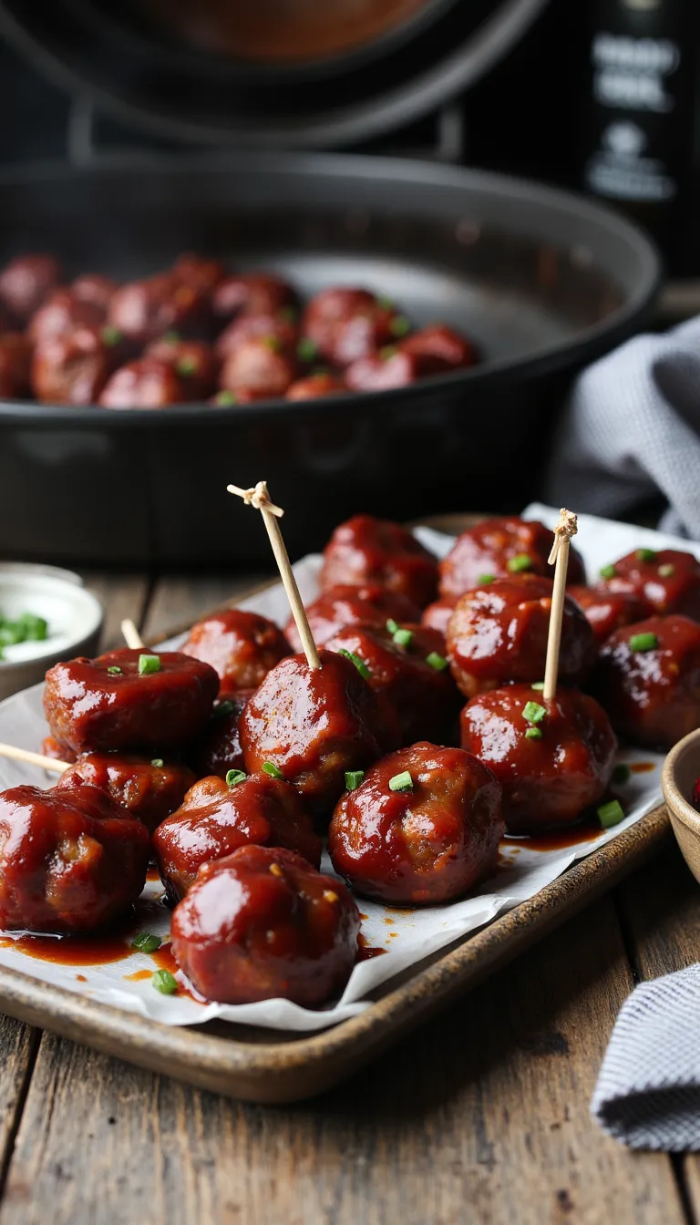 These Rhubarb BBQ Meatballs are the sweet and tangy make-ahead appetizer your summer BBQ needs!