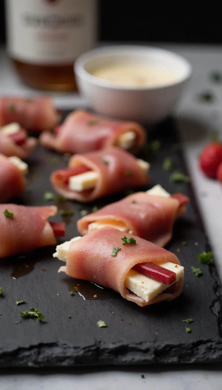Rhubarb Prosciutto Bites are the sweet-salty combo your summer BBQ guests won’t stop talking about!