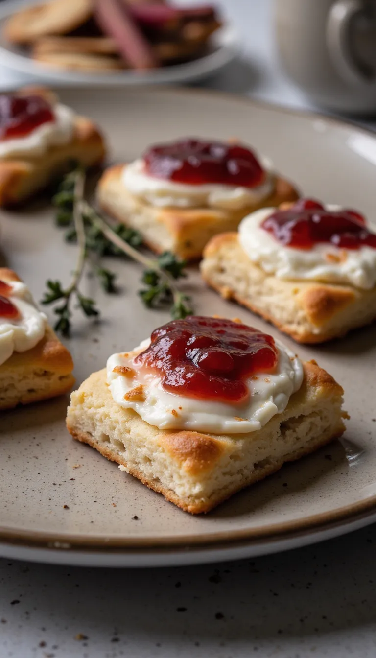 Rhubarb and Brie Puff Pastry Squares are rich, buttery bites that impress at any BBQ or summer party!