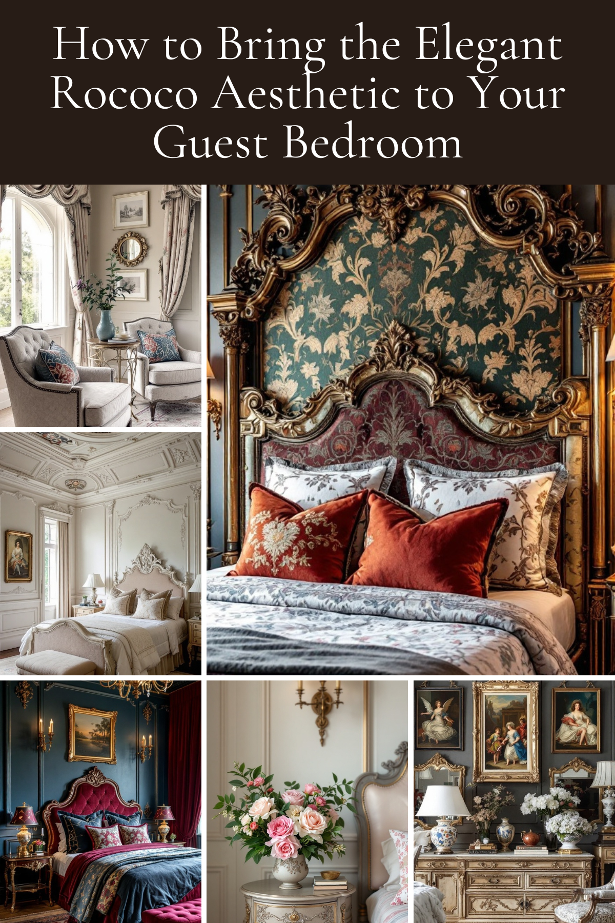 Ready to embrace the charm of Rococo style? These guest bedroom ideas combine gold accents, floral details, and luxurious upholstery to create a cozy yet regal space. 🌹👑 #RococoInspiration #GuestRoomGoals