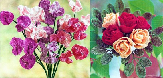 Vintage Sweet Peas and Roses Crochet Patterns