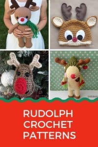 How adorable are these Rudolph reindeer crochet patterns!