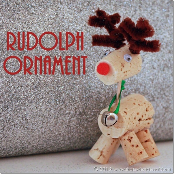 LOVE this! What a great way to recycle our corks - by making a Rudolph decoration!