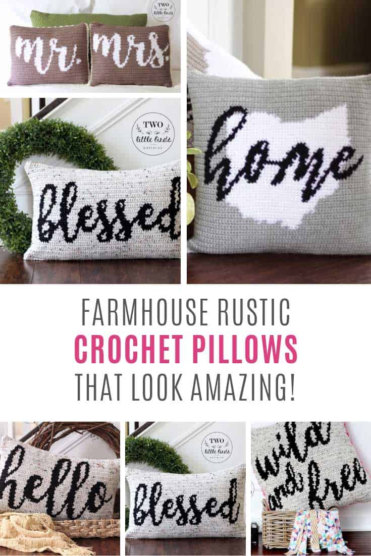 So many fabulous rustic crochet pillows!
