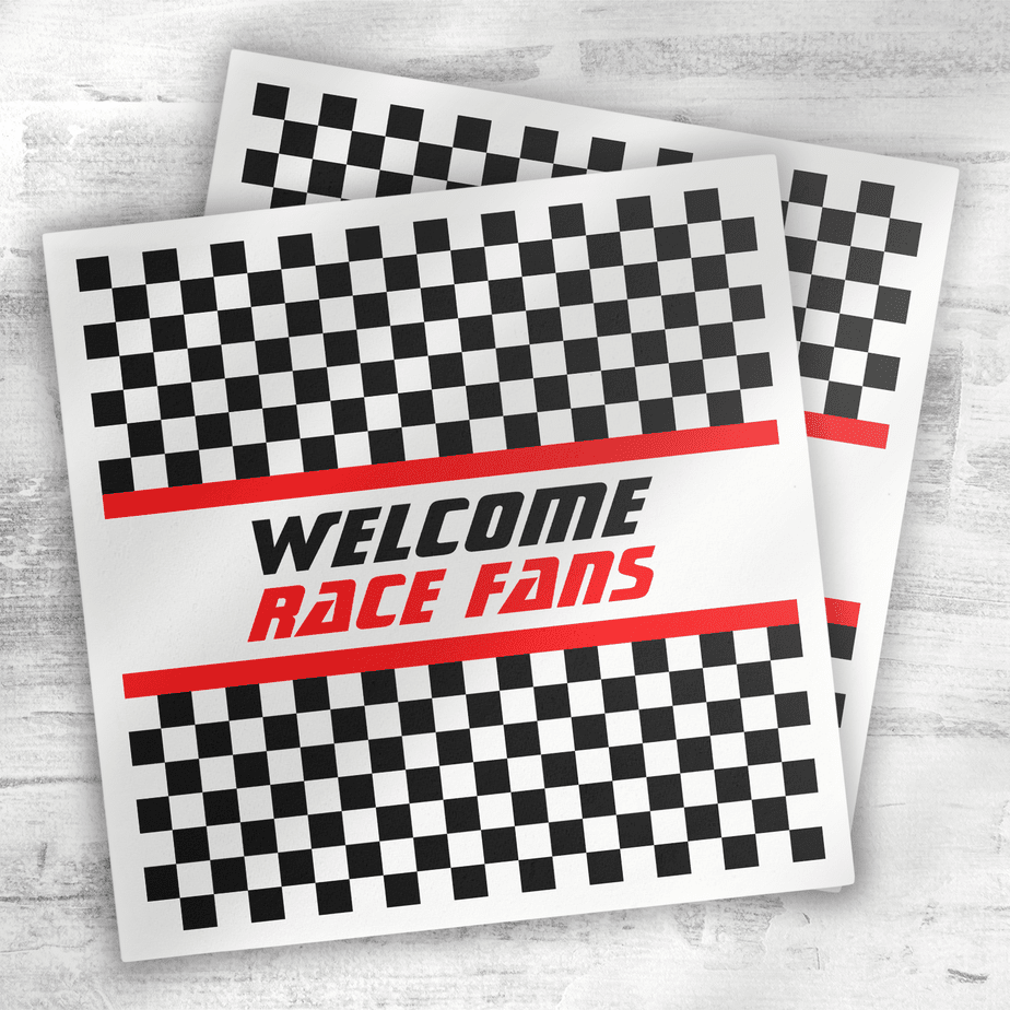 Welcome Race Fans - Checkered flag inspired napkins