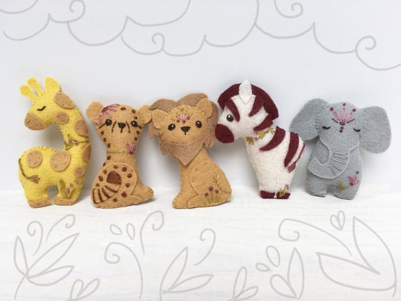 Safari Felt Animals