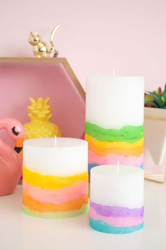 Sand art candles make great homemade gifts for friends