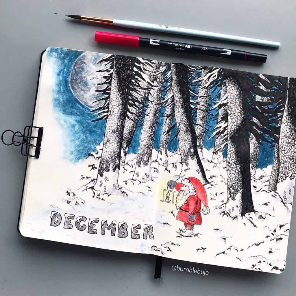 Santa Claus Bullet Journal Cover Page