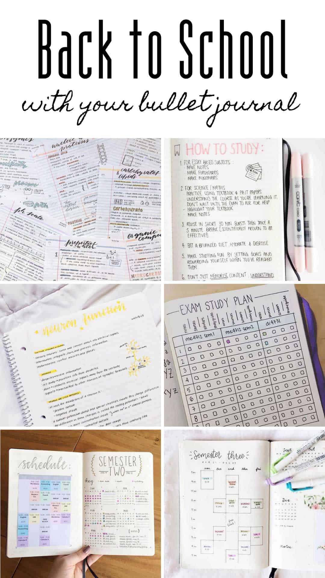 School Bullet Journal Layouts {to help you stay on top of your study game!}