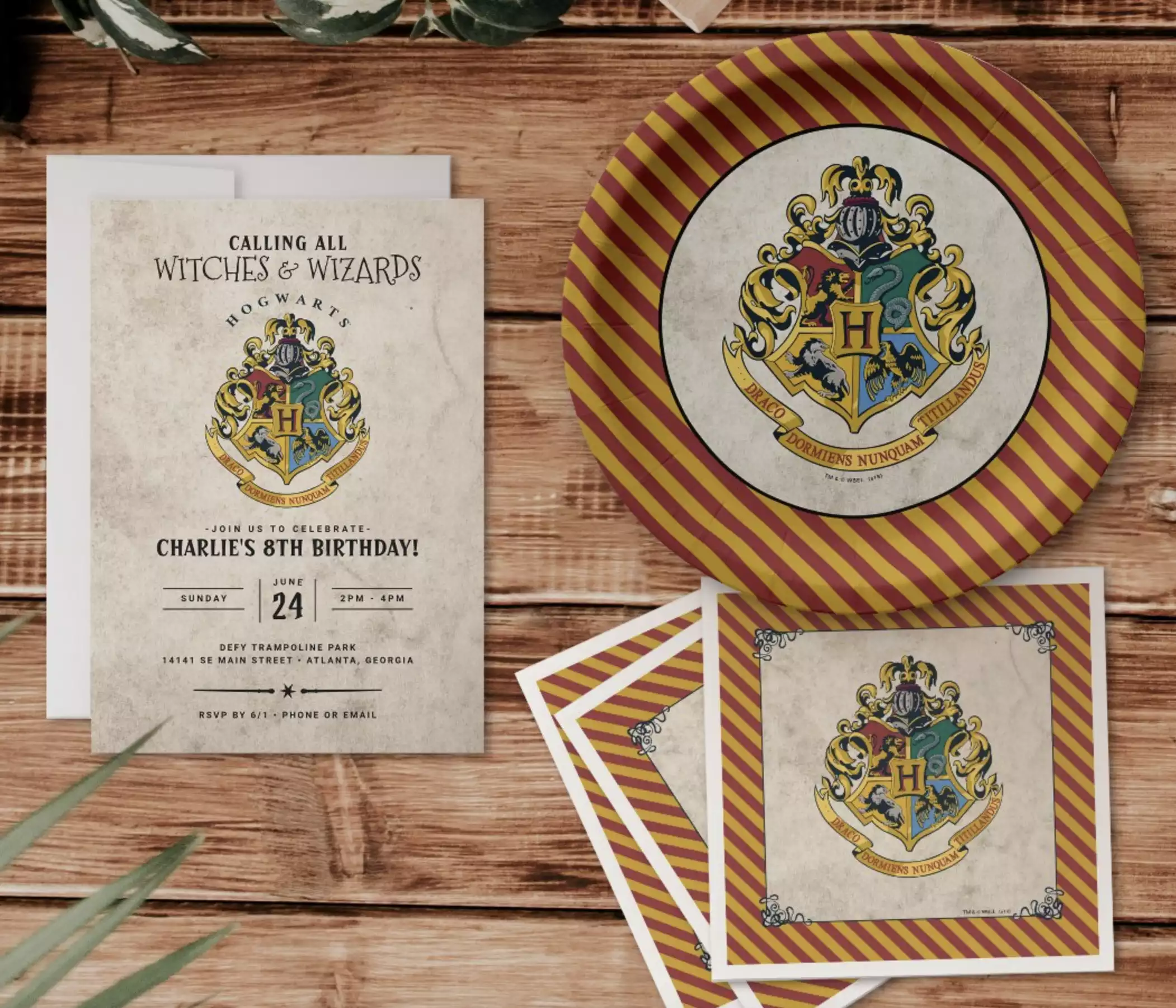 Harry Potter Hogwarts Crest Birthday Invitation