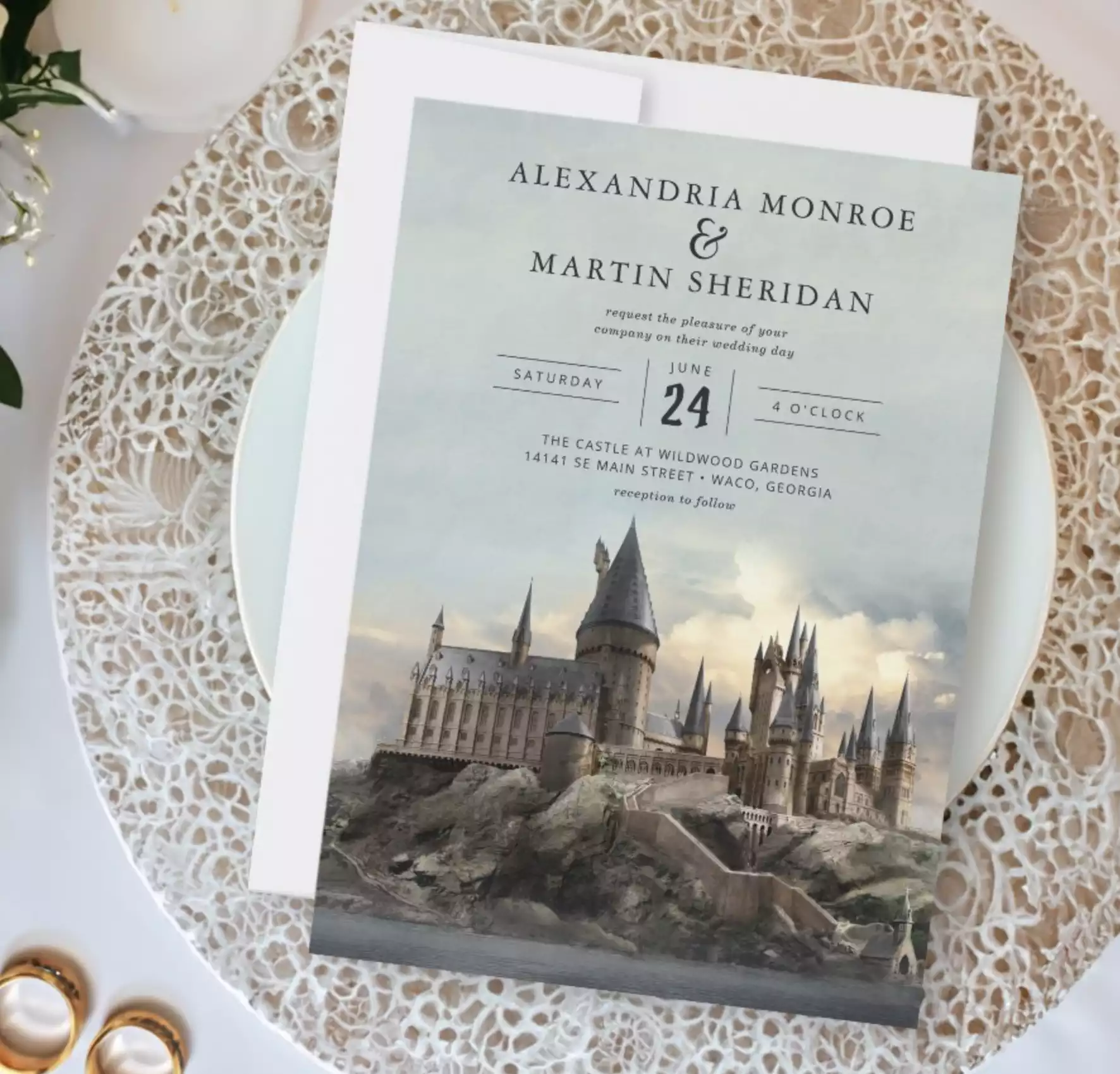 Harry Potter | Hogwarts Castle Wedding Invitation