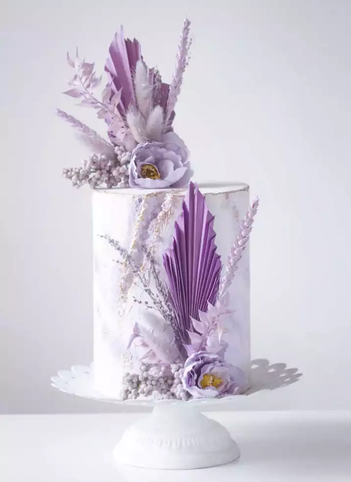 Lavender Boho Floral Cake Topper