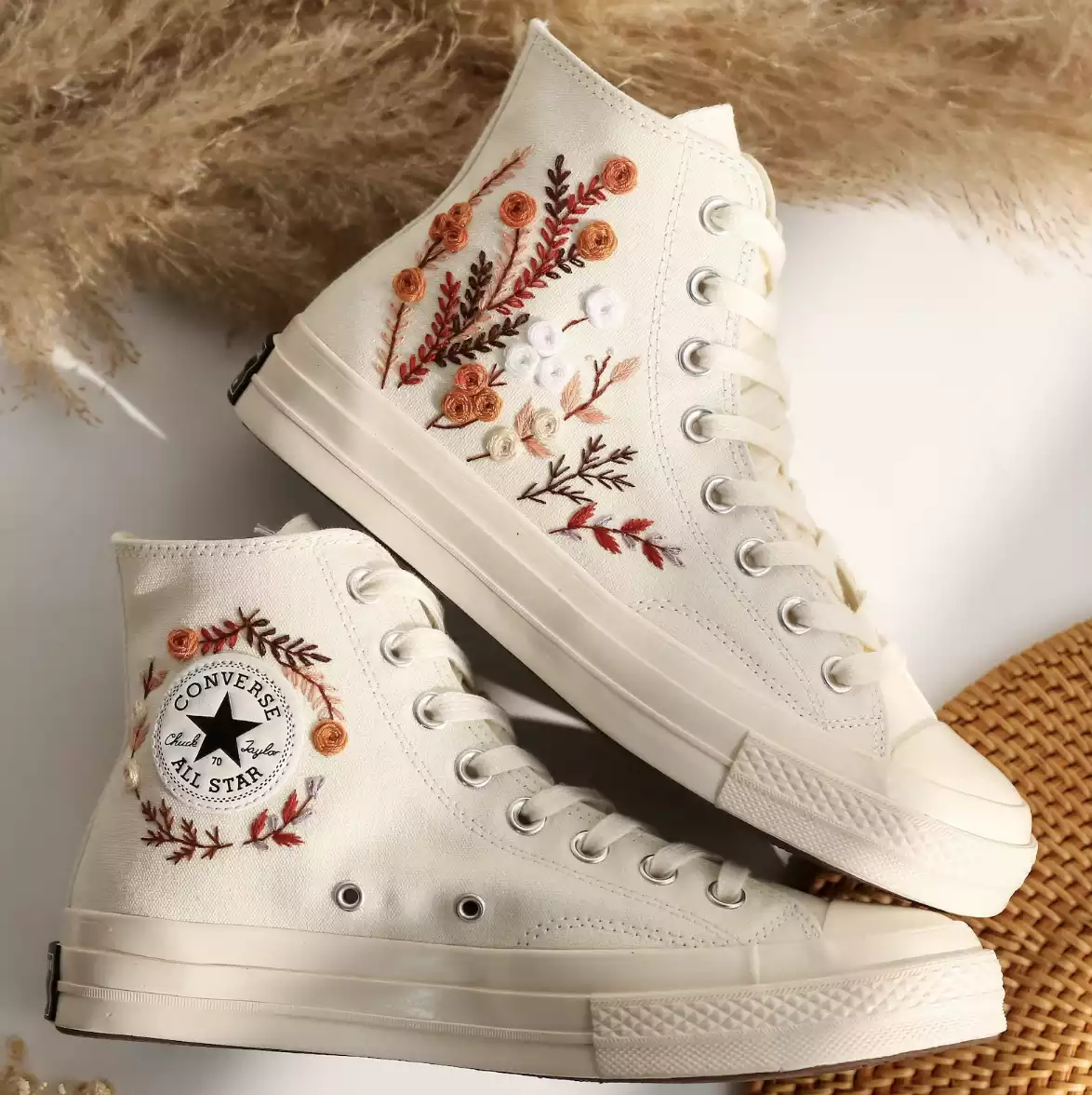 Custom Embroidered Wedding Sneakers,