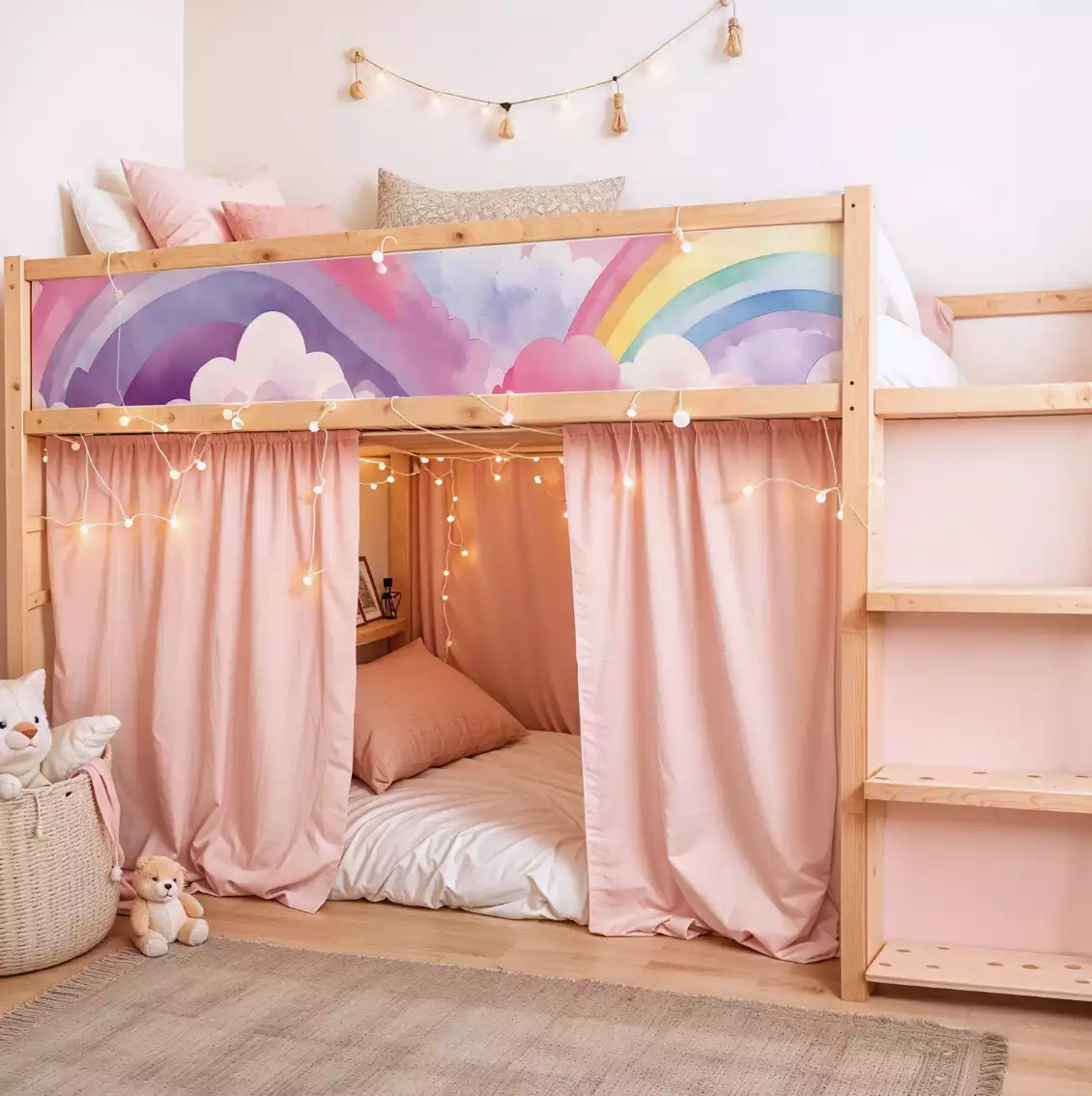 Ikea Kura Bed Rainbow Decals