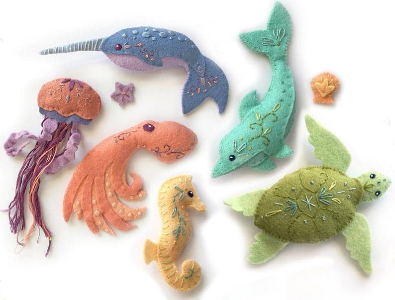 Sea Creature Felt Animals