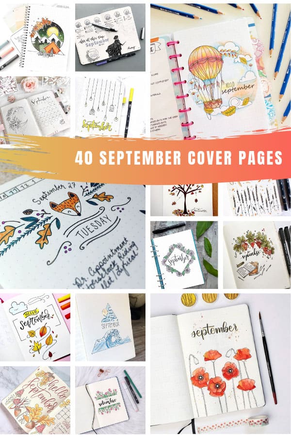 Oh my! SO many creative bullet journal cover page ideas for September to inspire you! #bulletjournal