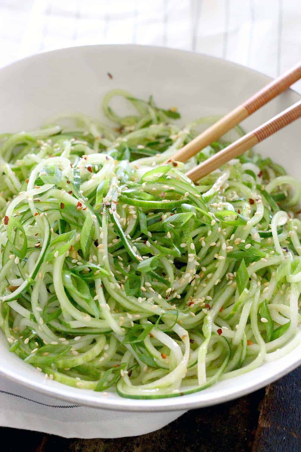 Sesame Cucumber Spiralized Salad