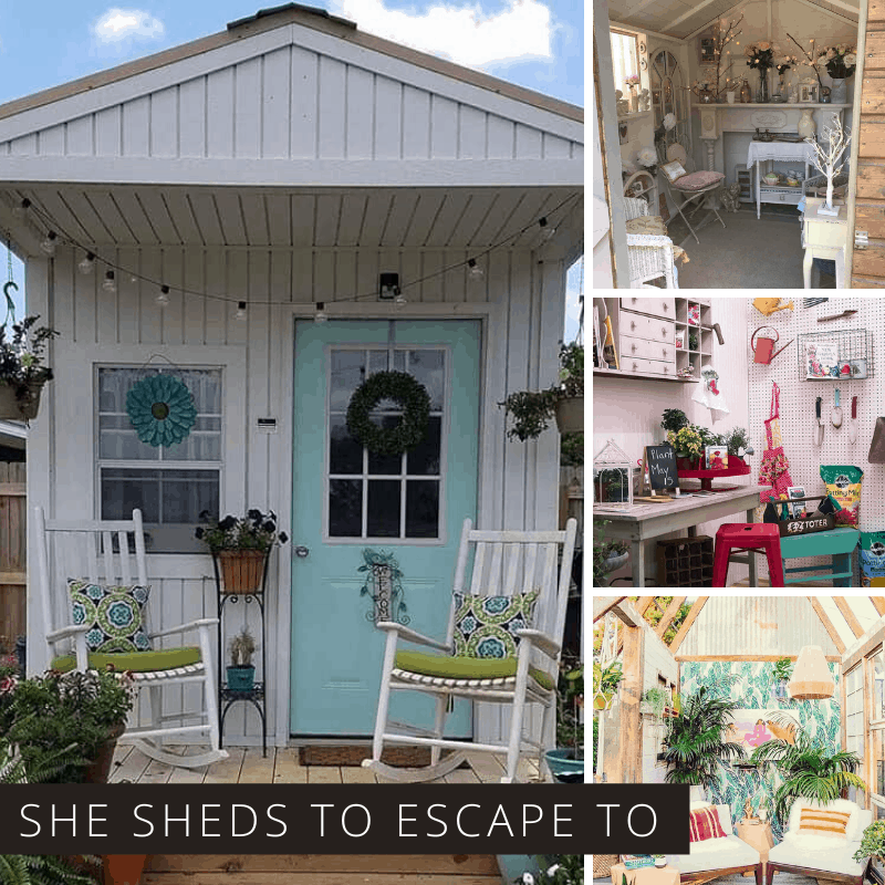 If you feel like you need a place to escape to you need to build one of these DIY she sheds in the garden! So many great ideas - including a craft room!