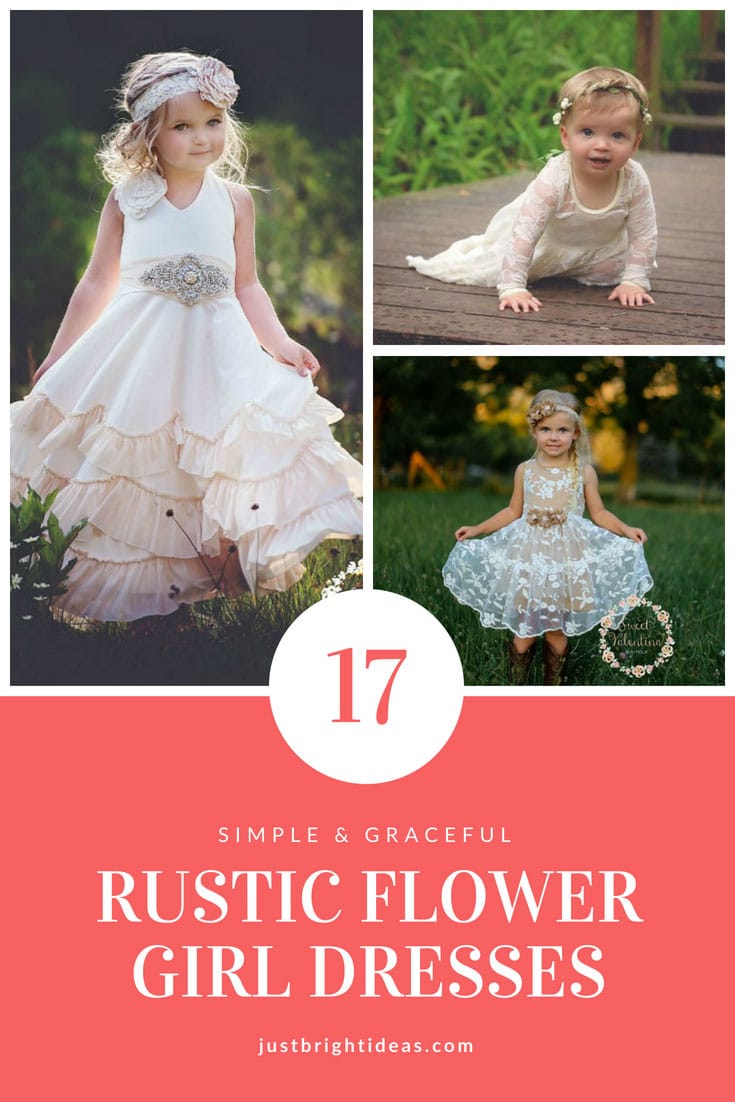 Simple Country Rustic Dresses for Flower Girls