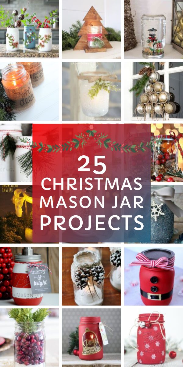 Loving these simple DIY Christmas mason jar crafts ideas for home decor and unique handmade gift ideas! #christmas #diy #masonjar #crafts #holidaycrafts