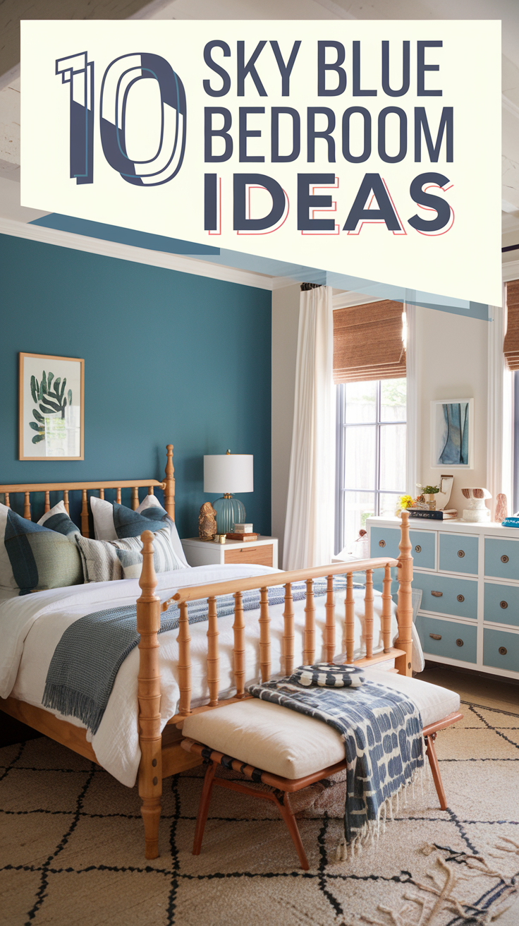 🌤️✨ 10 Sky Blue Bedroom Ideas for a Calm & Refreshing SpaceCreate a serene retreat with these dreamy sky blue bedroom ideas! From soft pastel hues to bold blue accents, these designs will bring a fresh and airy feel to your space. 🛏️💙 #BedroomDecor #SkyBlueAesthetic #HomeDesign #CozySpaces #InteriorInspo