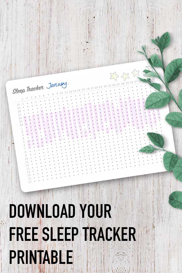 Track your sleep with this handy printable - you can stick it in your bullet journal  or your planner!