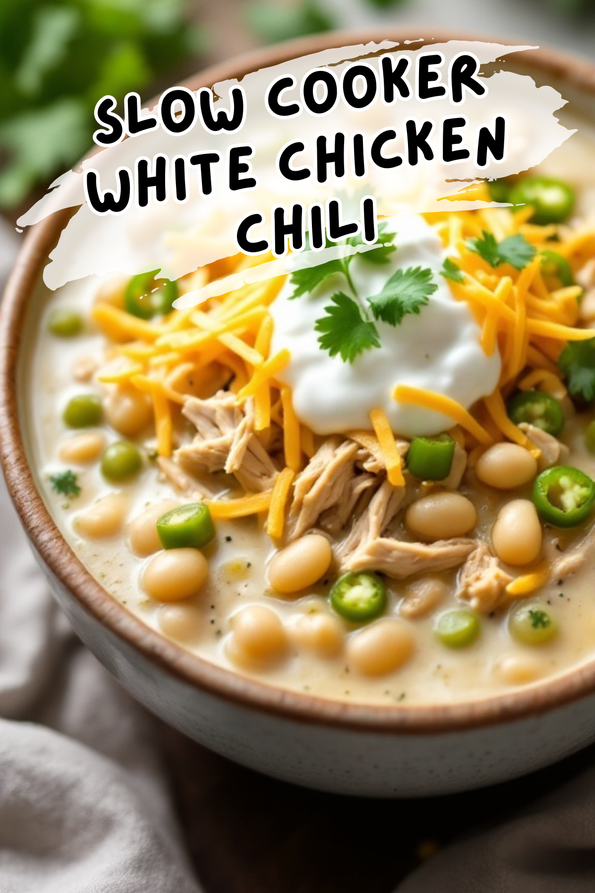 Slow Cooker White Chicken Chili is perfect for cozy nights. This dish combines tender chicken, creamy beans, and zesty spices for a comforting meal. Top it with cheese and sour cream for an extra treat!