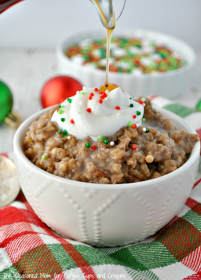If your kiddos are like mine and still insist on oatmeal on Christmas morning add a Gingerbread twist to it!