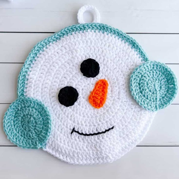 Image for Crochet Snowman Pattern for a Hot Pad free pattern