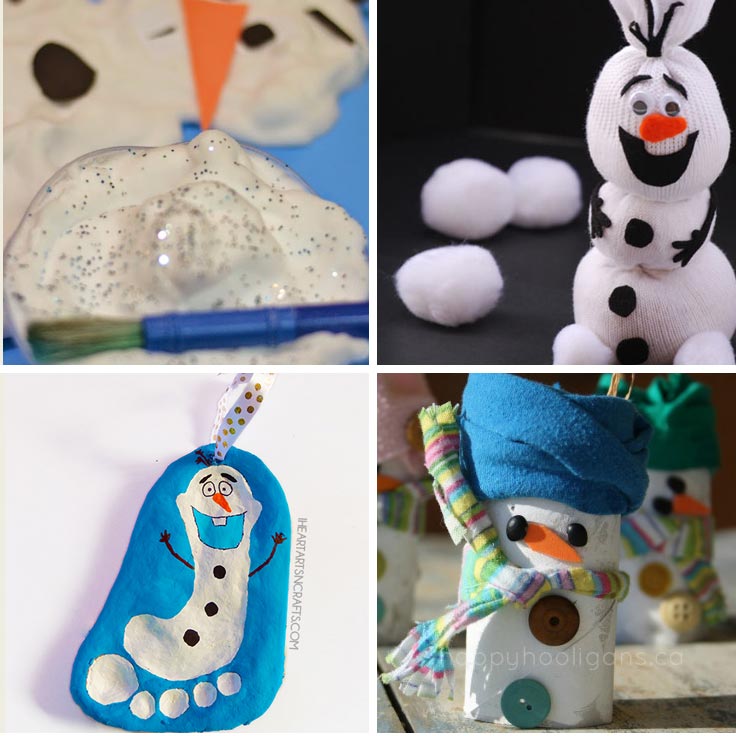 If your little one is in love with Frozen they'll love these easy snowman crafts for kids!