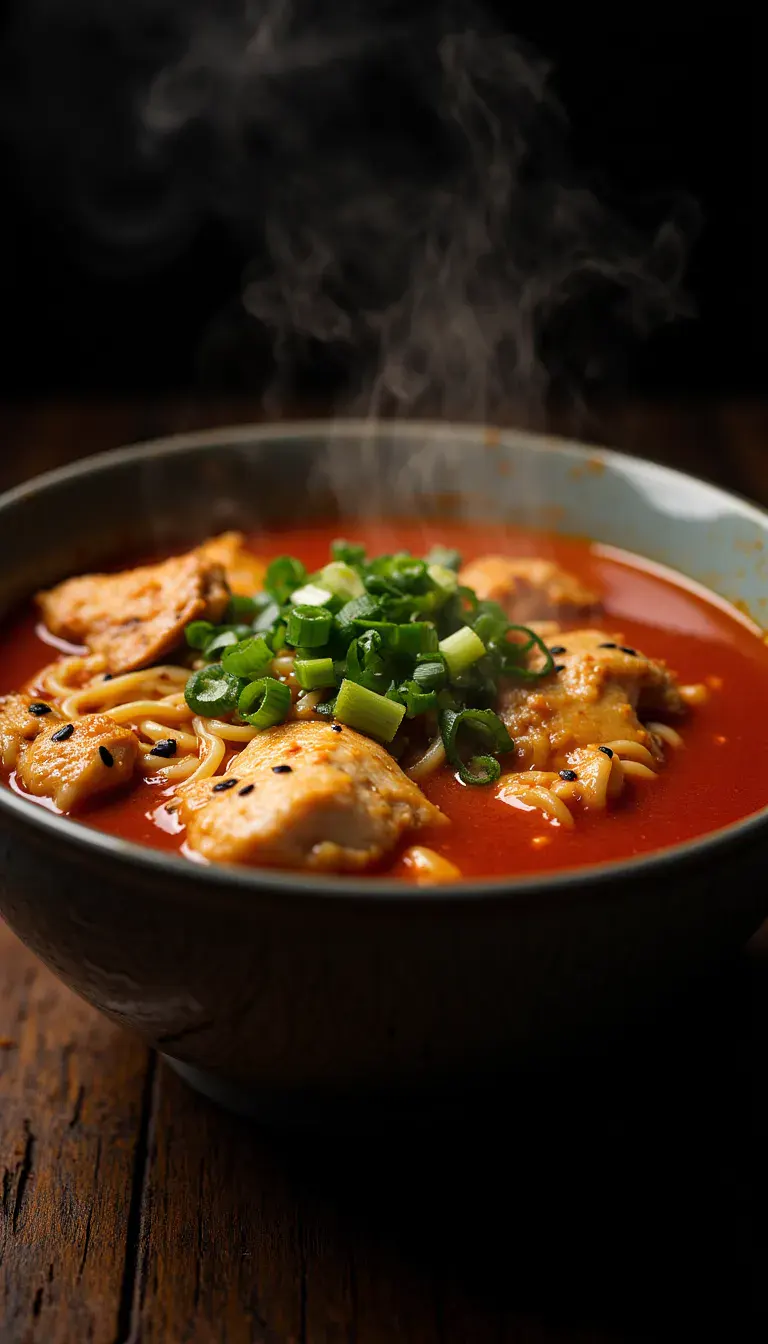 Heat things up with this spicy Korean chicken ramen—packed with bold flavors and easy enough for a quick weeknight dinner. #spicyrecipes #ramenlove #koreanfood