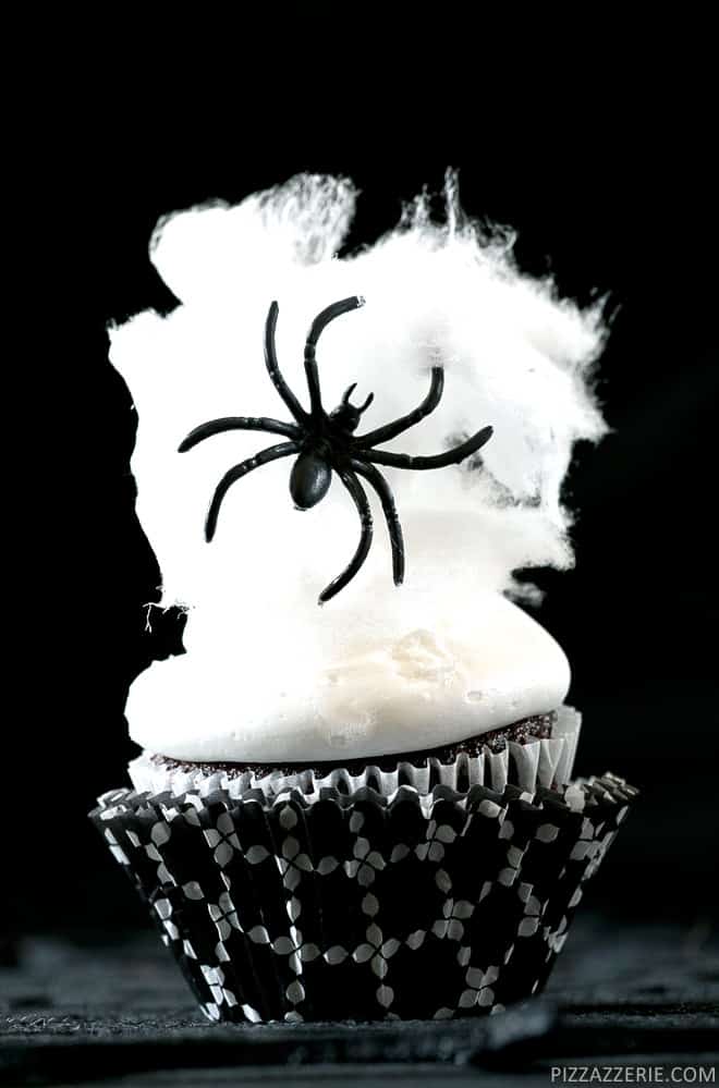 Spider Web Halloween Cupcakes