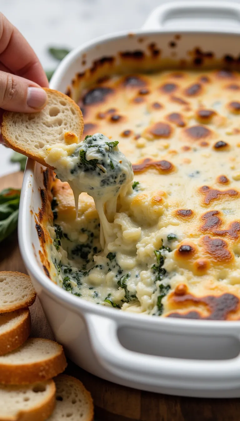 This Spinach Artichoke Dip is the ultimate creamy appetizer—make-ahead, vegetarian, and always a crowd-pleaser!