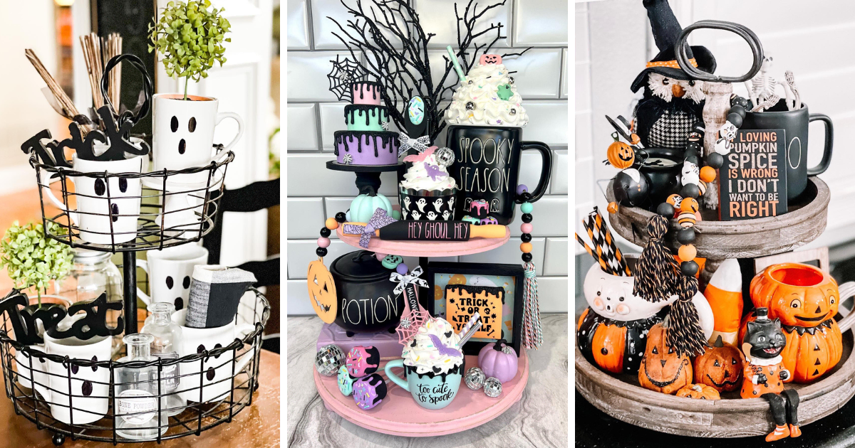 Ready to get into the spooky spirit? 🕷️ These Halloween tiered tray ideas will make decorating a breeze! From cute ghosts to classic pumpkins, these trays are packed with festive inspiration. Perfect for your kitchen, coffee bar, or even as Halloween centerpieces! 🎃 #TrayDecorIdeas #CreativeHalloweenDecorations