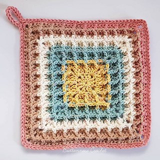Squared Waffle Crochet Dishcloth