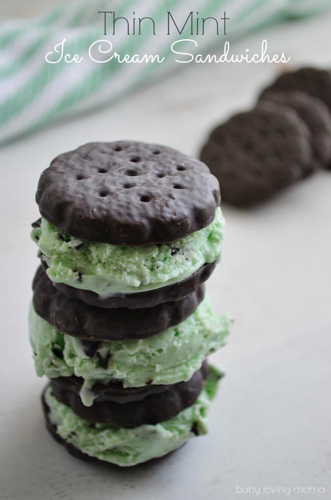 Thin Mint Ice Cream Sandwiches: Thank You Girl Scouts - Baby Loving Mama