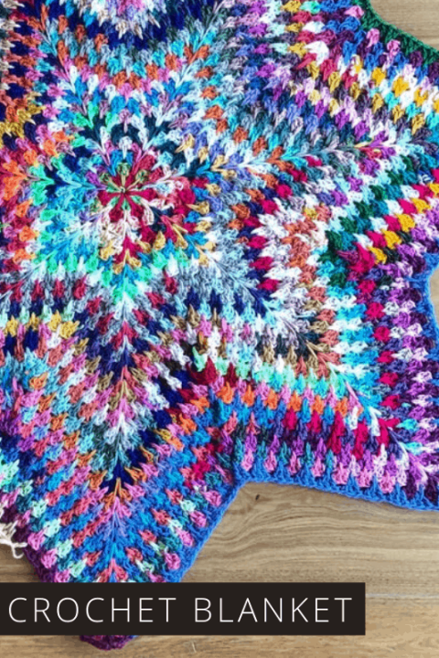 If you're looking for a crochet pattern to use up your leftover yarn you can't go wrong with this gorgeous stabby granny star blanket. It's so fun to see how all of the colors come together!