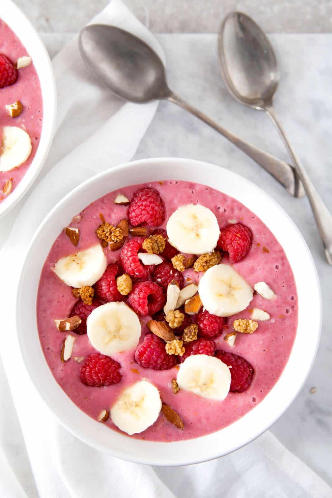 Raspberry and Almond Smoothie Bowl